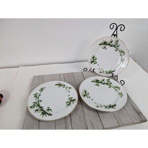 Vintage Hira Tah-Kay Bamboo China Set of 3 Salad Luncheon Plates 7 1/2"